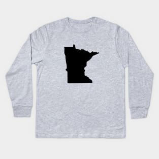 Minnesota Black Kids Long Sleeve T-Shirt